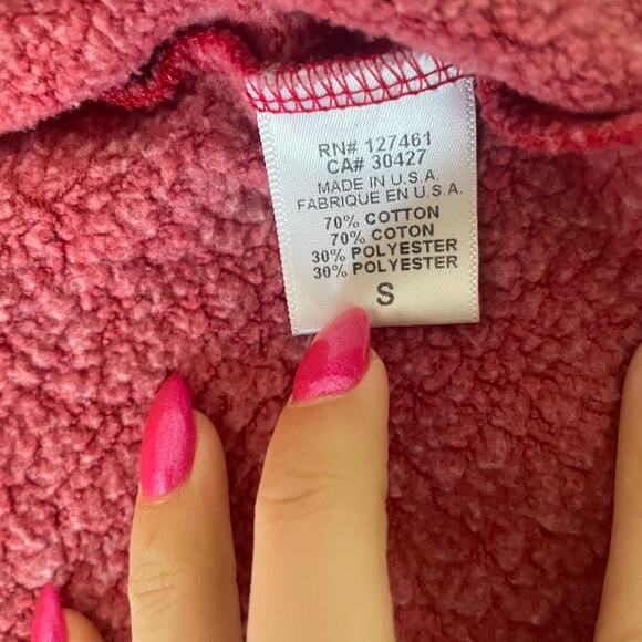 WILDFOX Small Red Star Pullover Sweatshirt Cropped Hoody Lace Up Sweater 4th - Picture 5 of 5